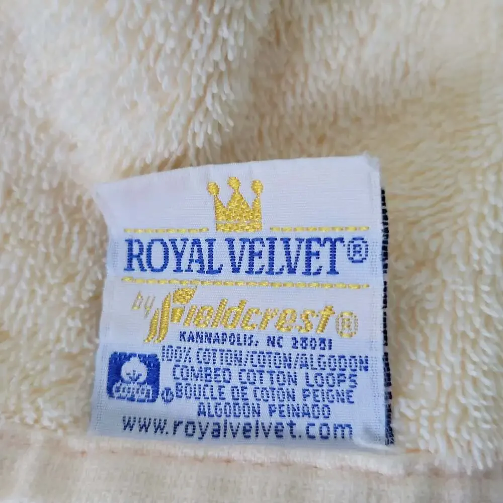 Royal Velvet By Fieldcrest Bath Towel Yellow Vintage 100% Cotton Plush Absorbent
